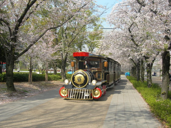 大阪城公园内的仿古小火车.jpg