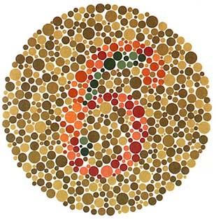 正常者能读出６，红绿色盲者及红绿色弱者读成 5，而全色弱者则全然读不出上述的两个字.jpg