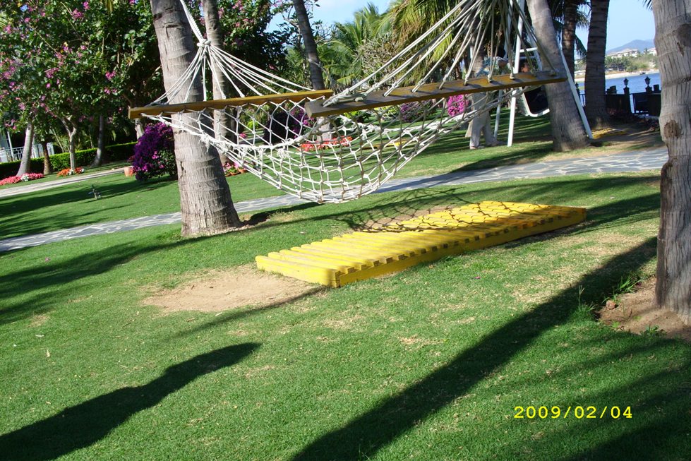 金棕榈泳池旁的吊床.JPG