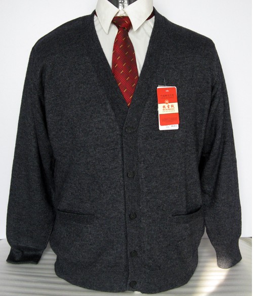 正品 羊绒衫中老年款男式 双层双面加厚灰色红色(老人的最佳礼物22.JPG